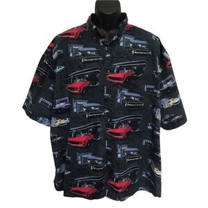 Vintage Muscle Car Button Down Shirt Sz 2X